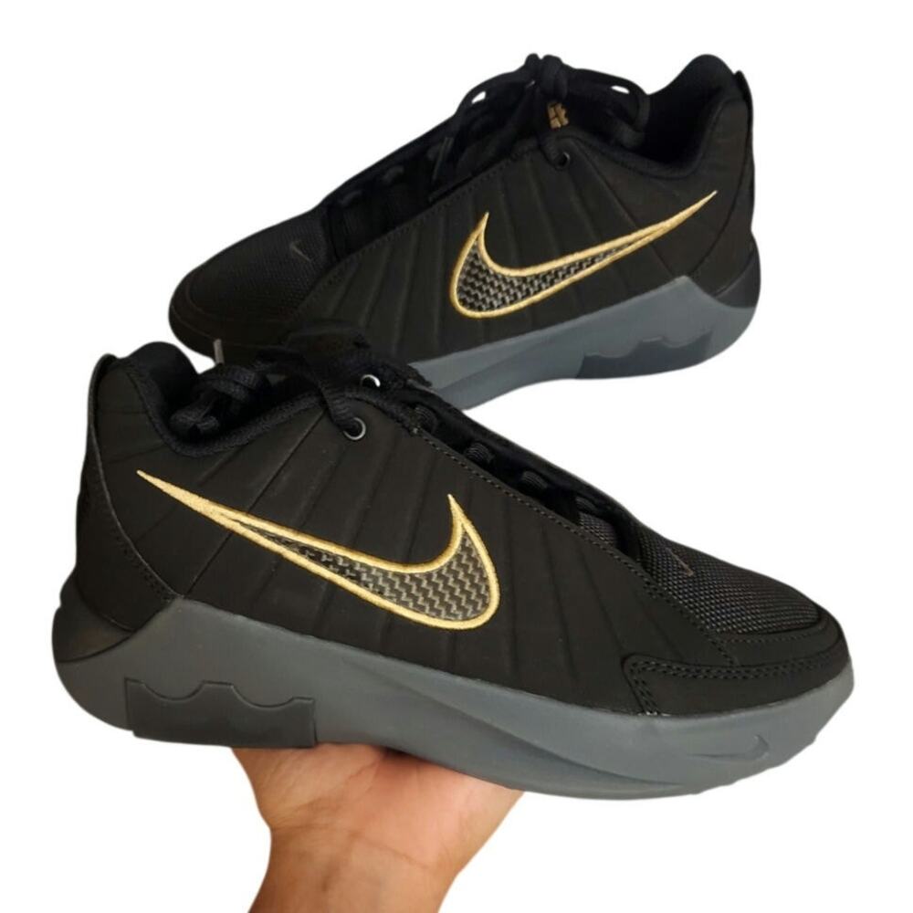 Nike LeBron Witness 9 GS Black Gold Grey HV2270-004 Size 5Y Youth New With Box
